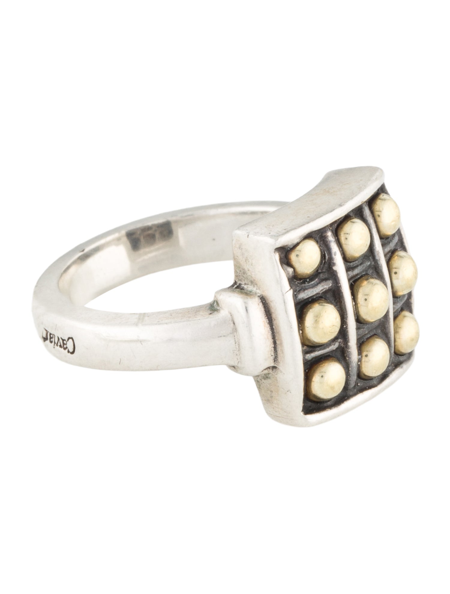 Lagos Two-Tone Square Cocktail Ring