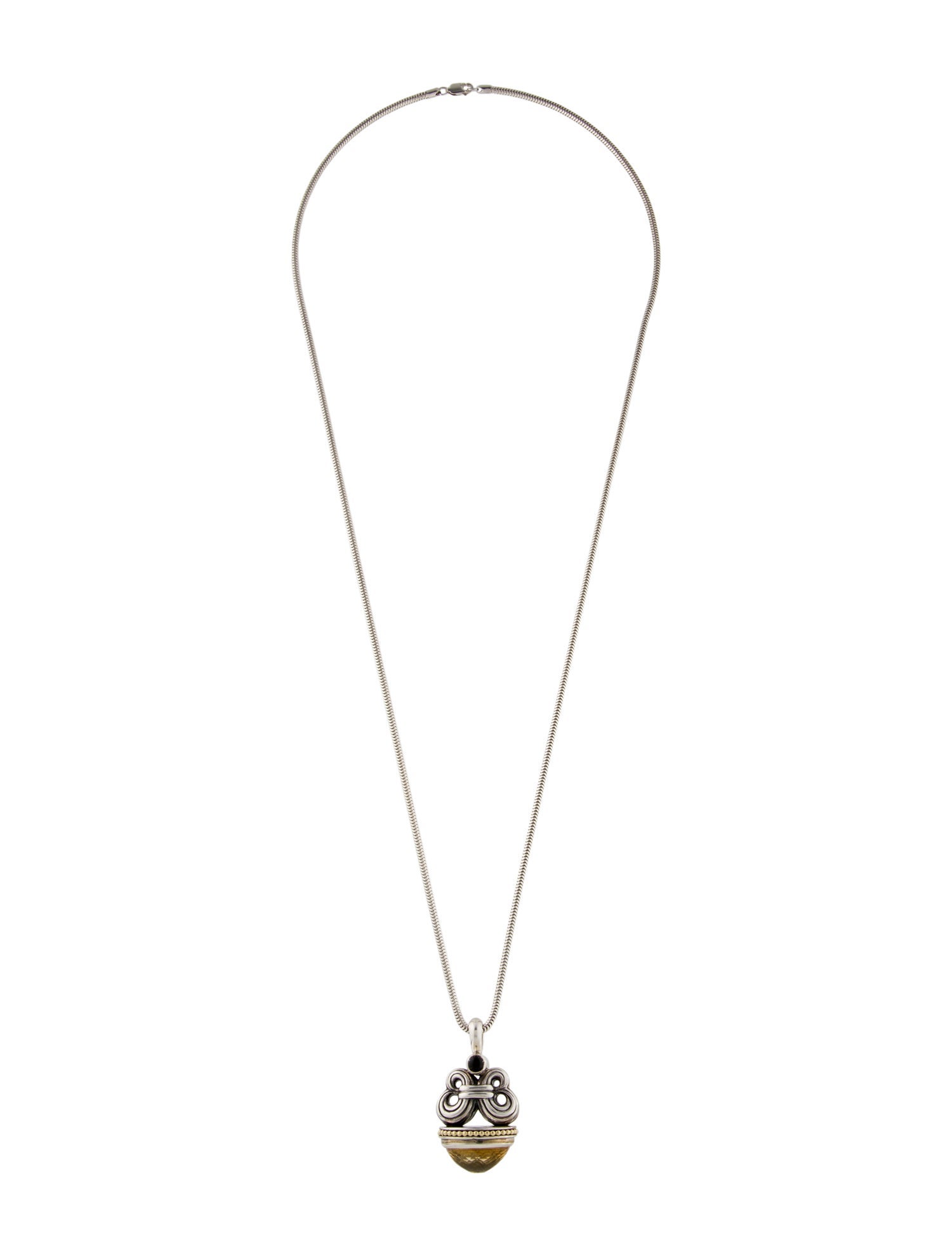 Lagos Citrine & Onyx Pendant Necklace