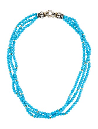 Lagos Two-Tone Turquoise Multistrand Necklace