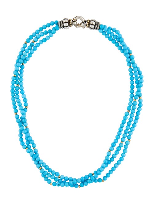 Lagos Two-Tone Turquoise Multistrand Necklace
