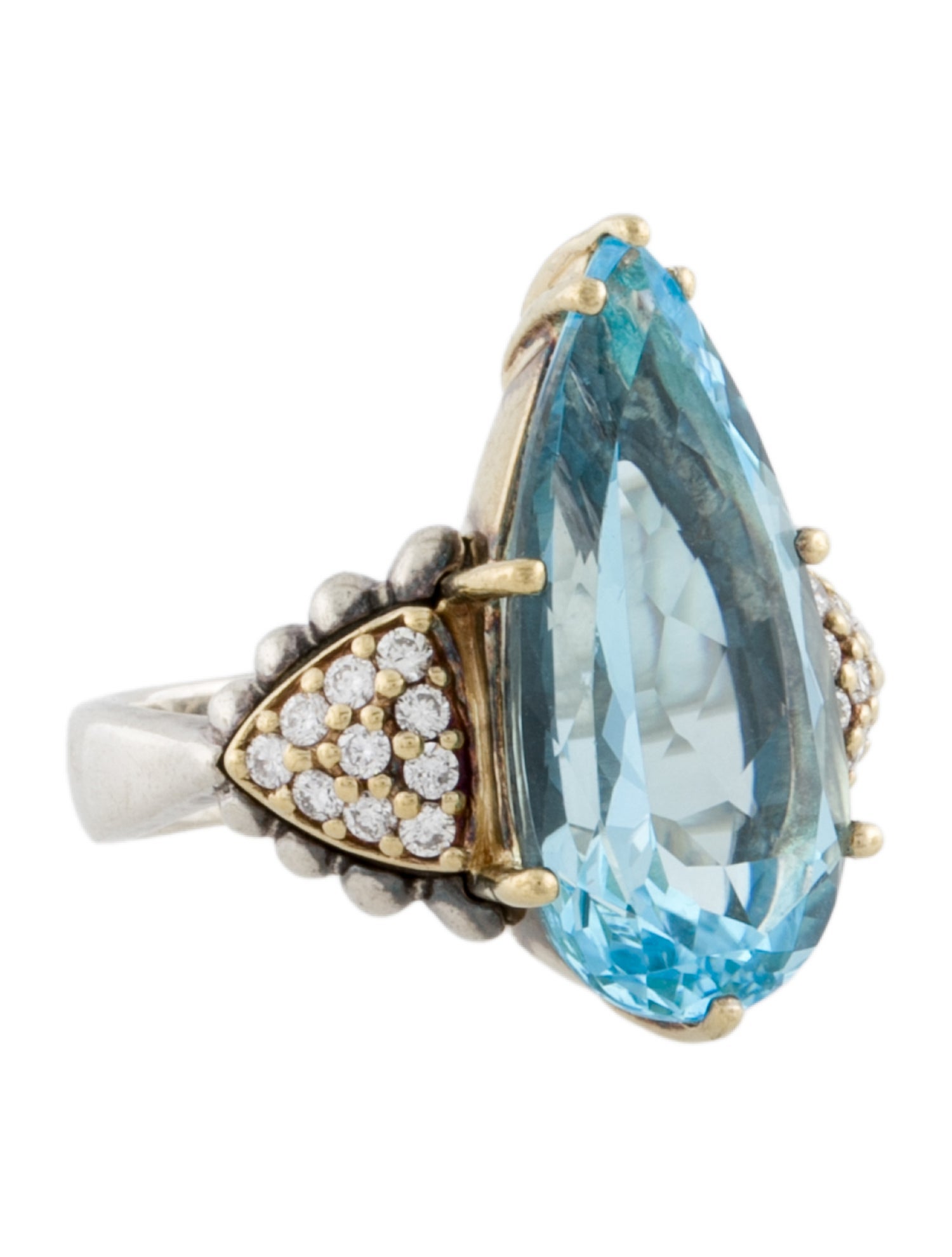 Lagos Topaz & Diamond Rittenhouse Cocktail Ring