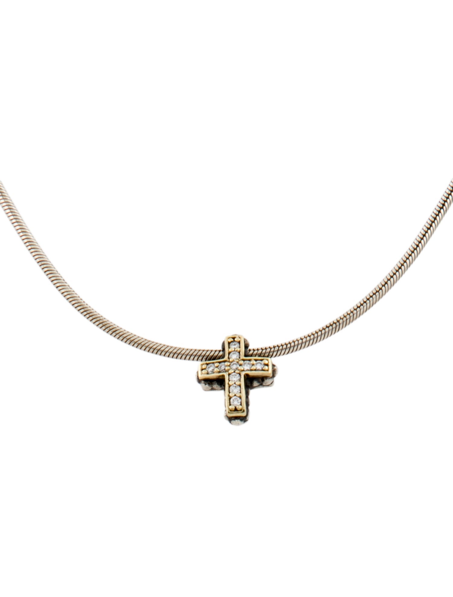 Lagos Diamond Petite Cross Pendant Necklace