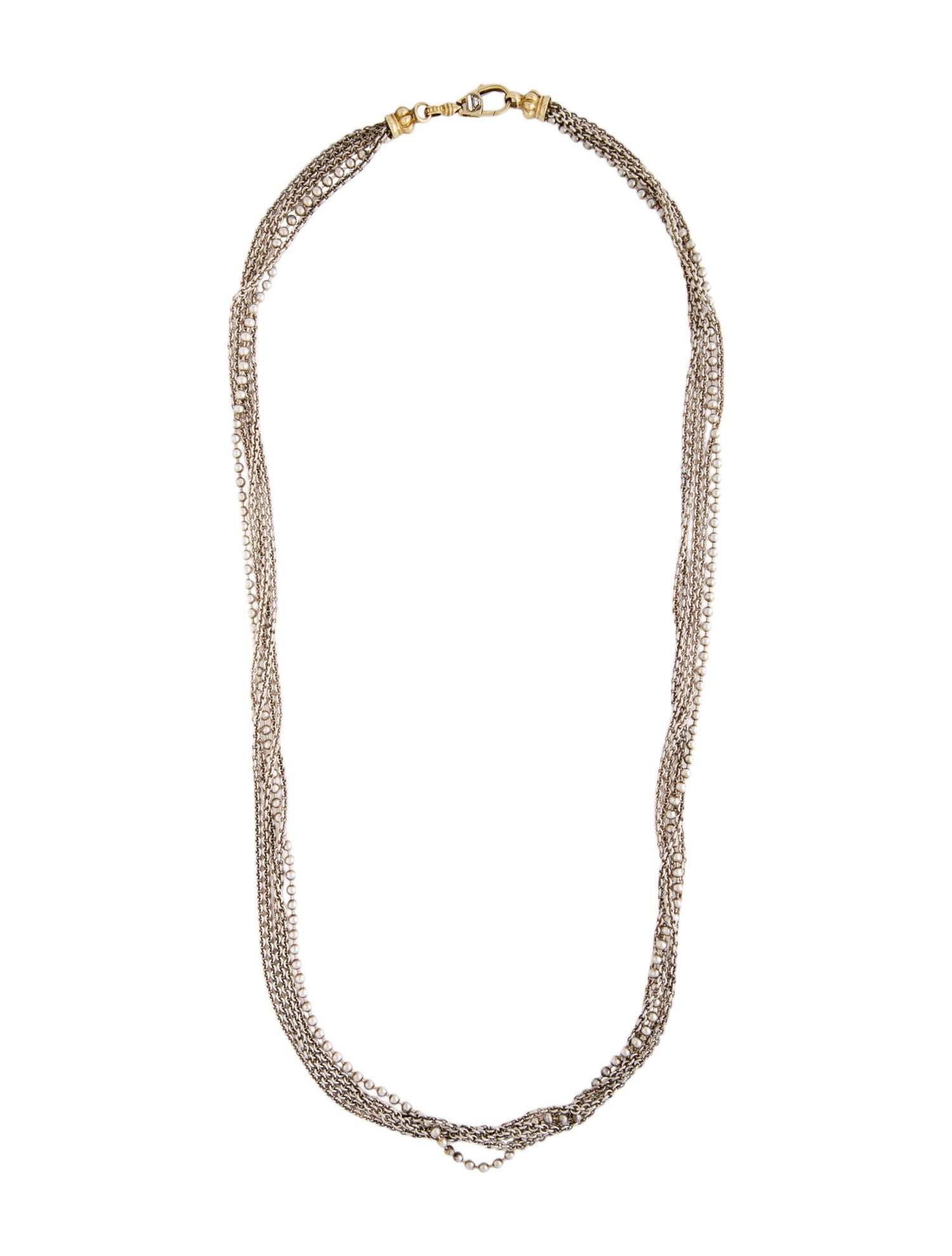 Lagos Two-Tone Caviar Multistrand Chain Necklace