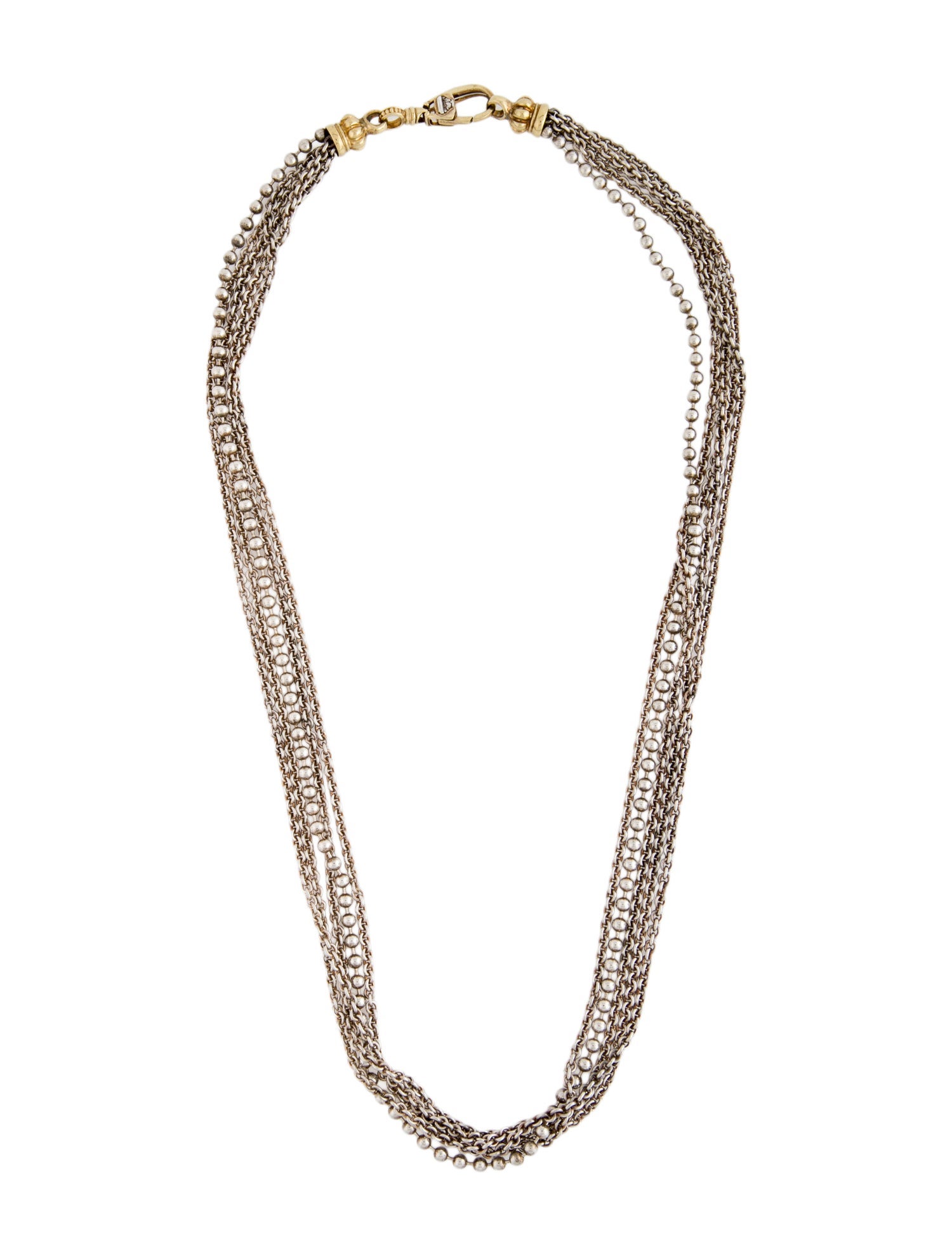 Lagos Two-Tone Caviar Multistrand Chain Necklace