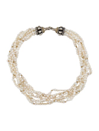 Lagos Two-Tone Multistrand Pearl Necklace