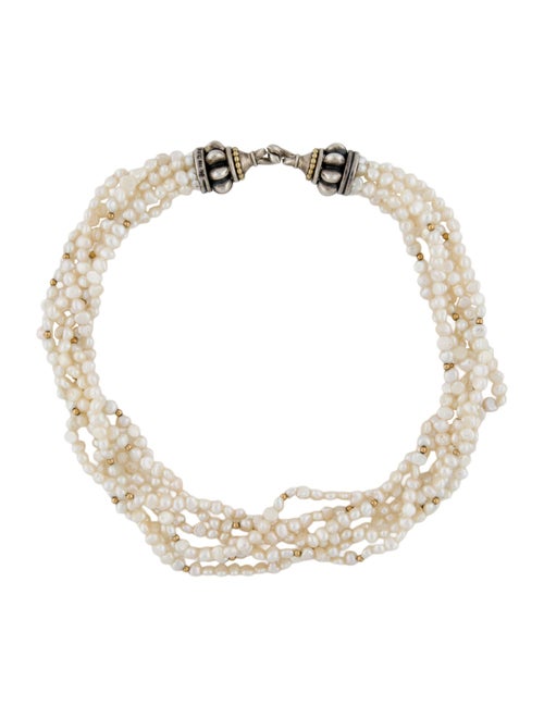 Lagos Two-Tone Multistrand Pearl Necklace