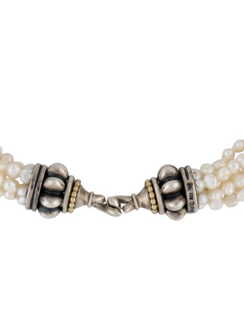 Lagos Two-Tone Multistrand Pearl Necklace