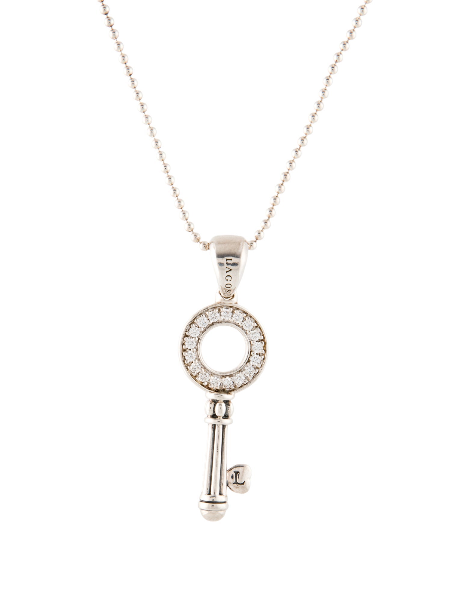 Lagos Diamond Key Pendant Necklace