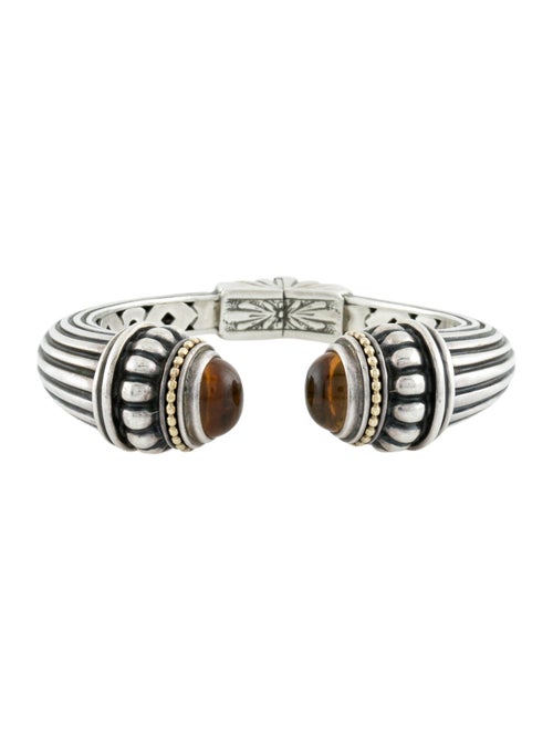 Lagos Two-Tone Caviar Citrine Cuff Bracelet