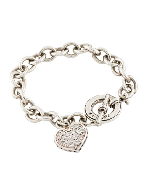 Lagos Diamond Heart Charm Toggle Link Bracelet