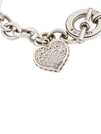 Lagos Diamond Heart Charm Toggle Link Bracelet
