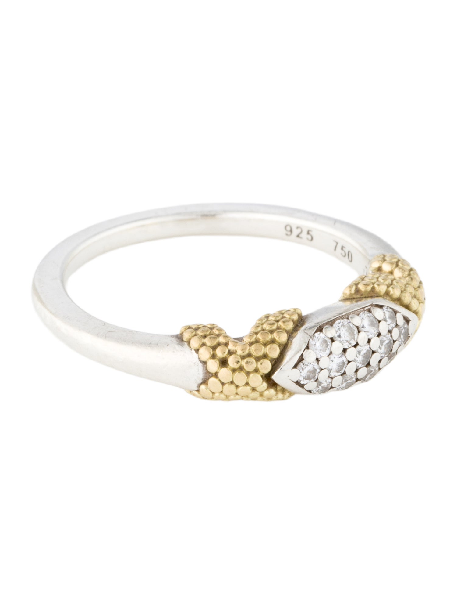 Lagos Diamond X Caviar Stacking Ring
