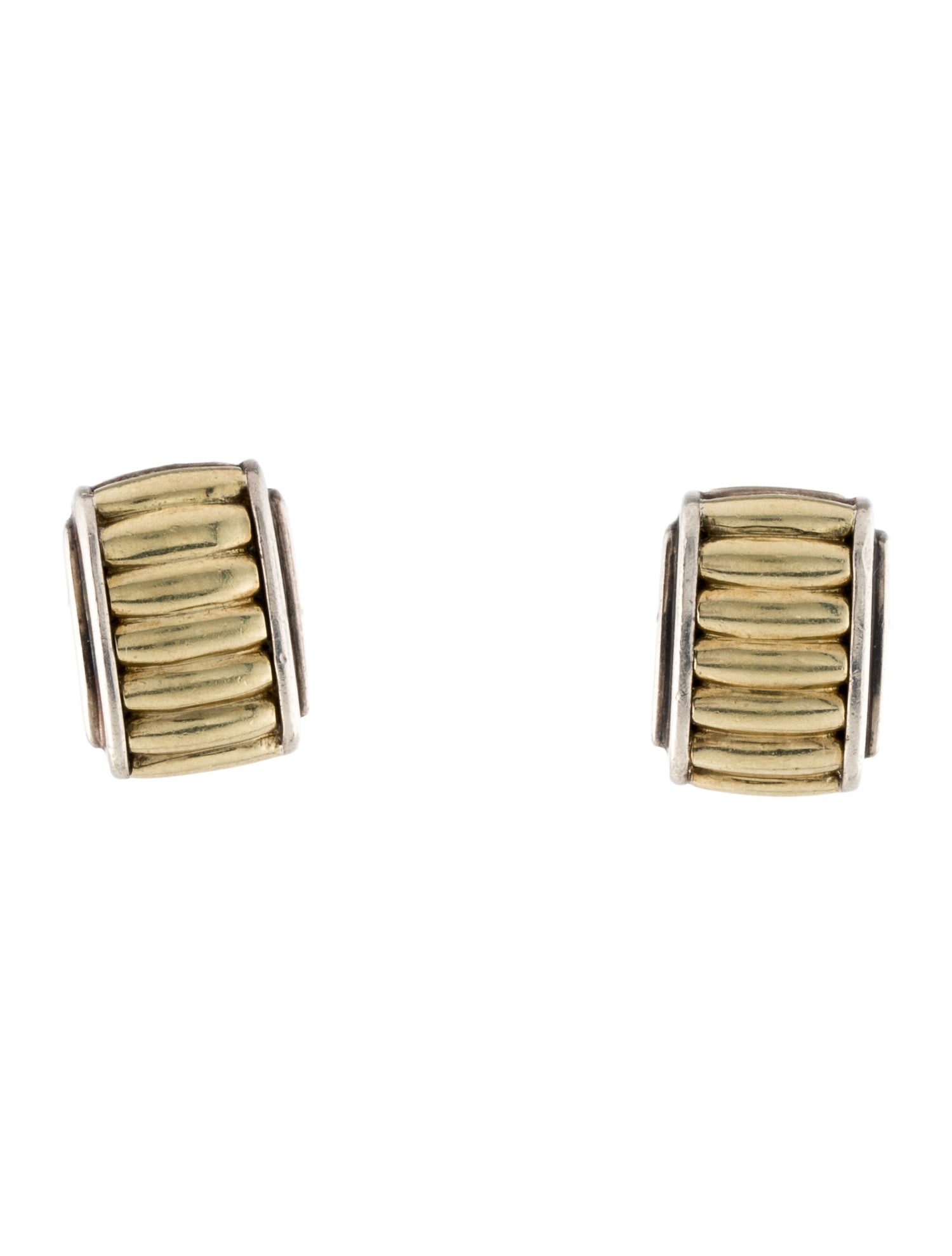 Lagos Two-Tone Caviar Earclips
