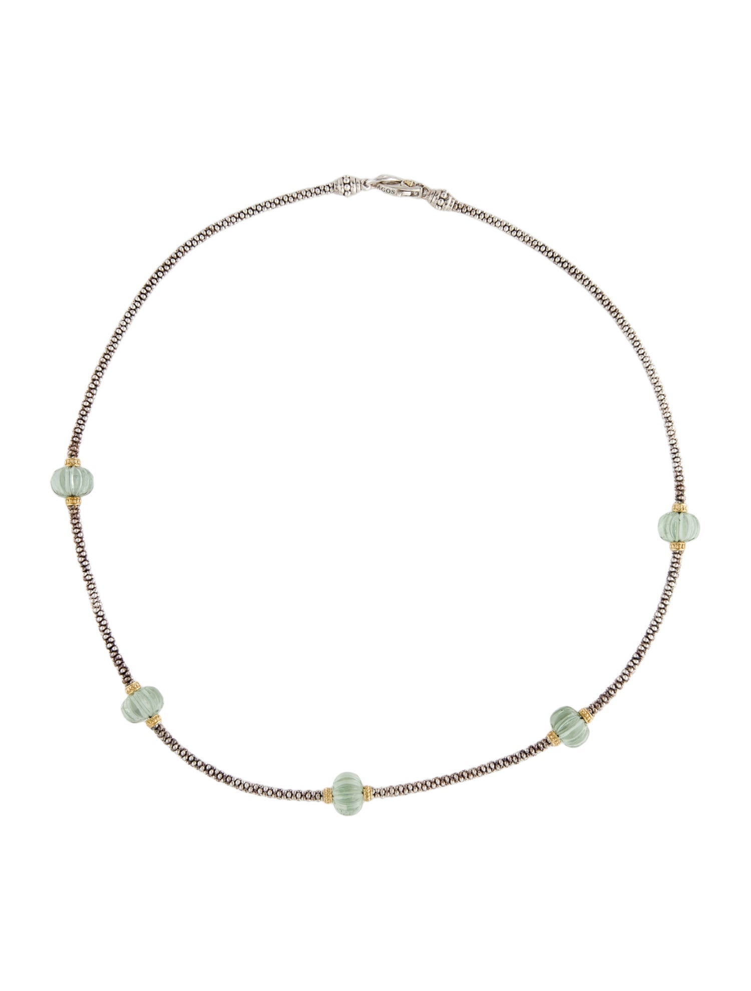 Lagos Prasiolite Caviar Station Necklace