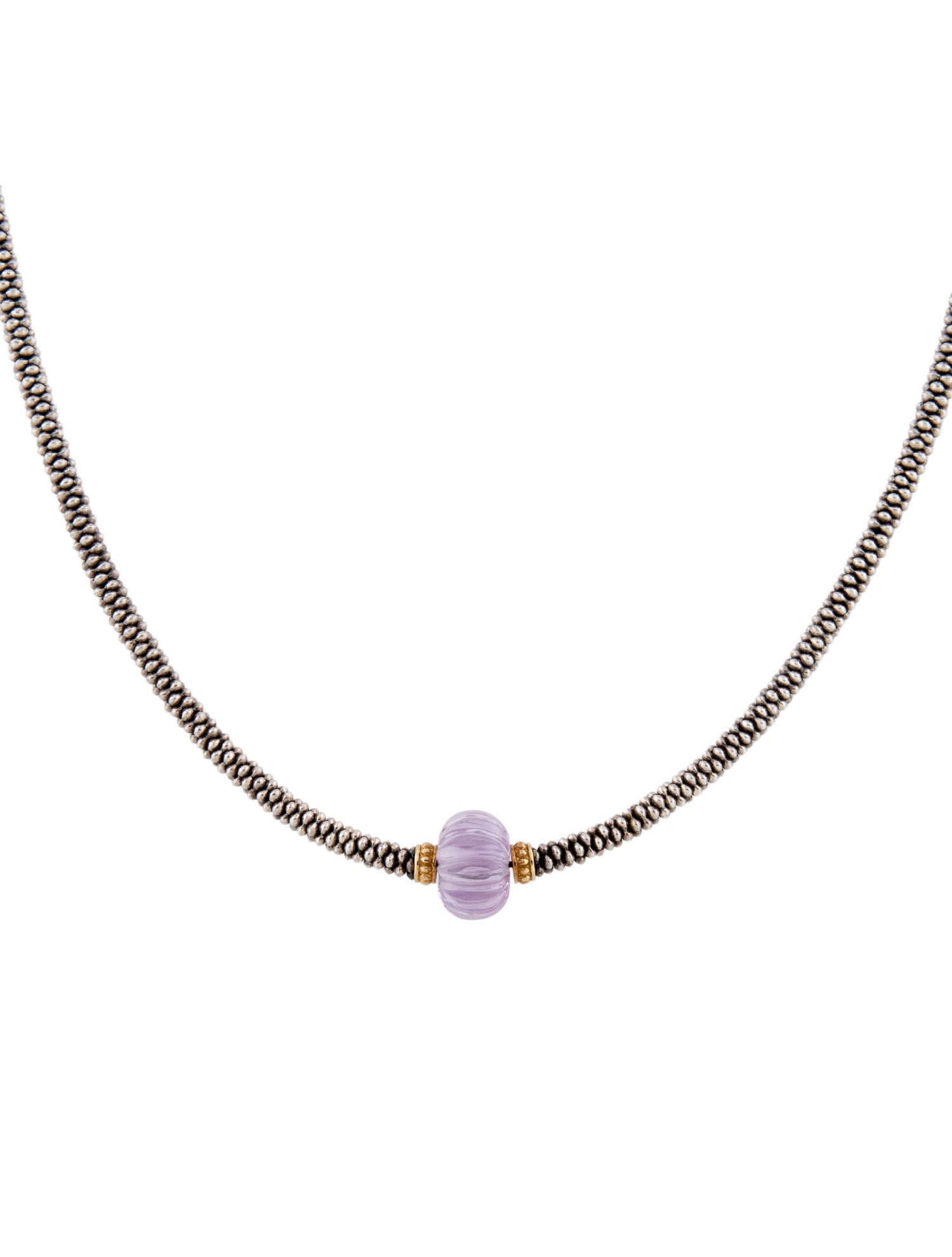 Lagos Amethyst Melon Bead Pendant Necklace