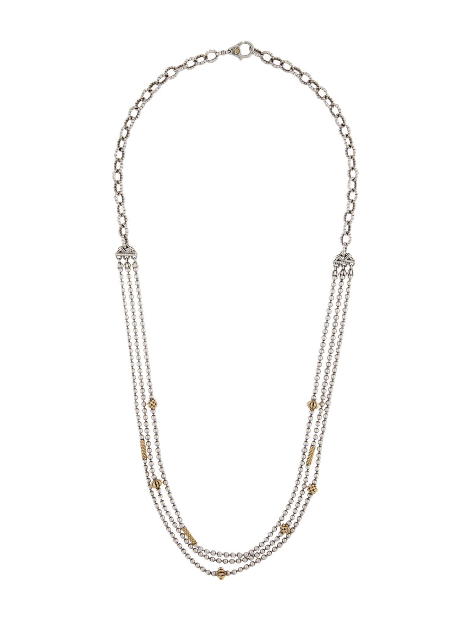 Lagos Two-Tone Multistrand Chain Necklace