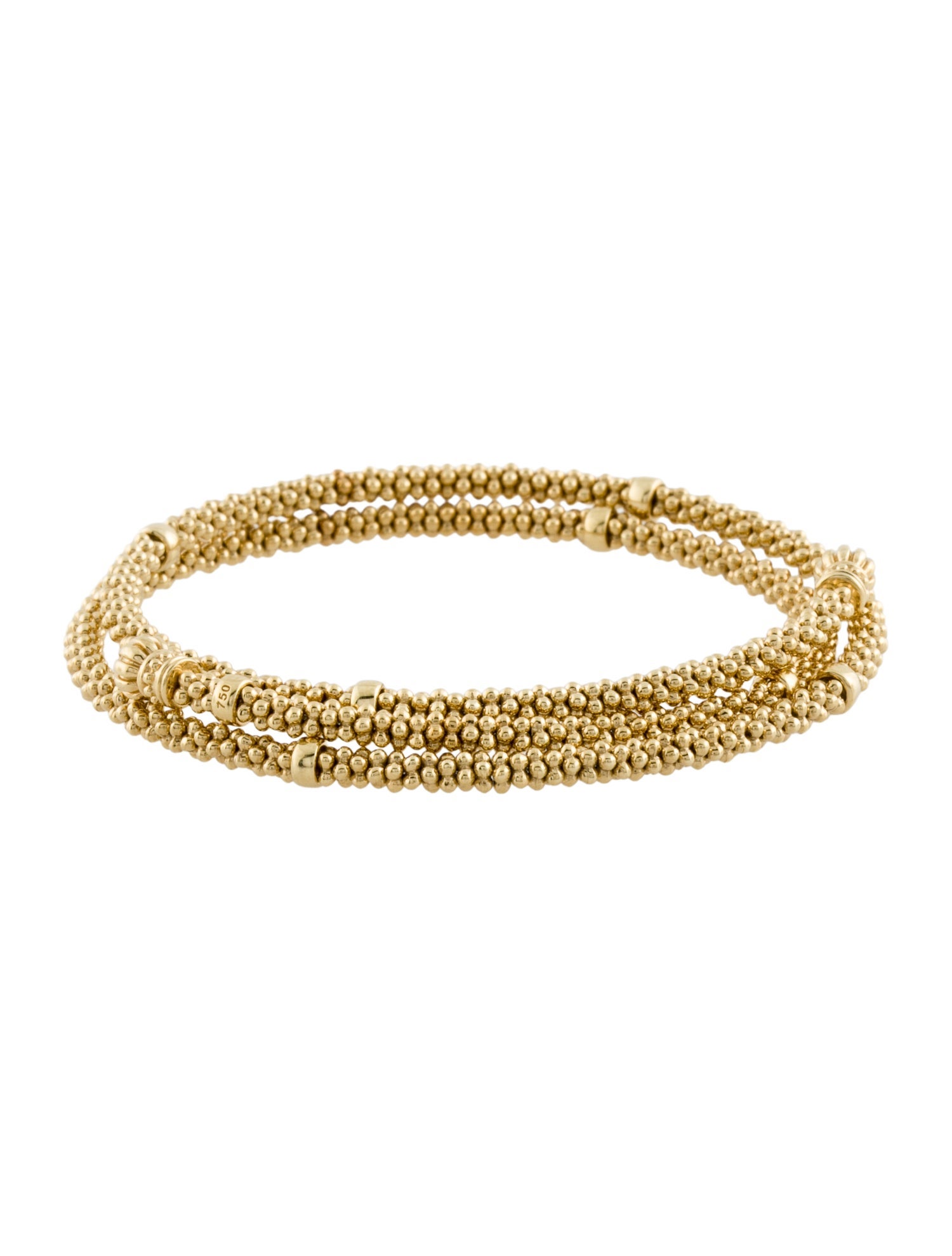 Lagos 18K Caviar Double Wrap Bracelet