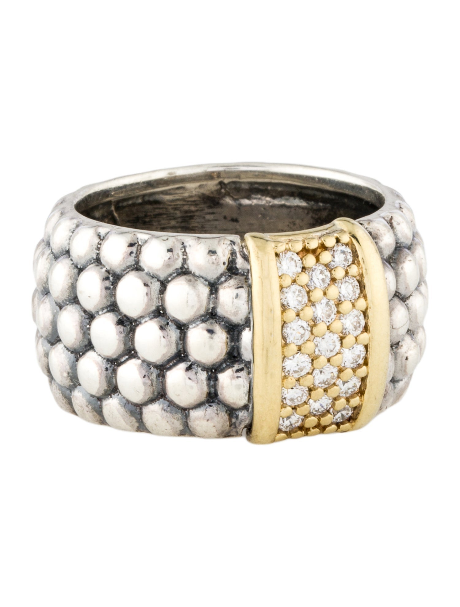 Lagos Diamond Caviar Wide Band