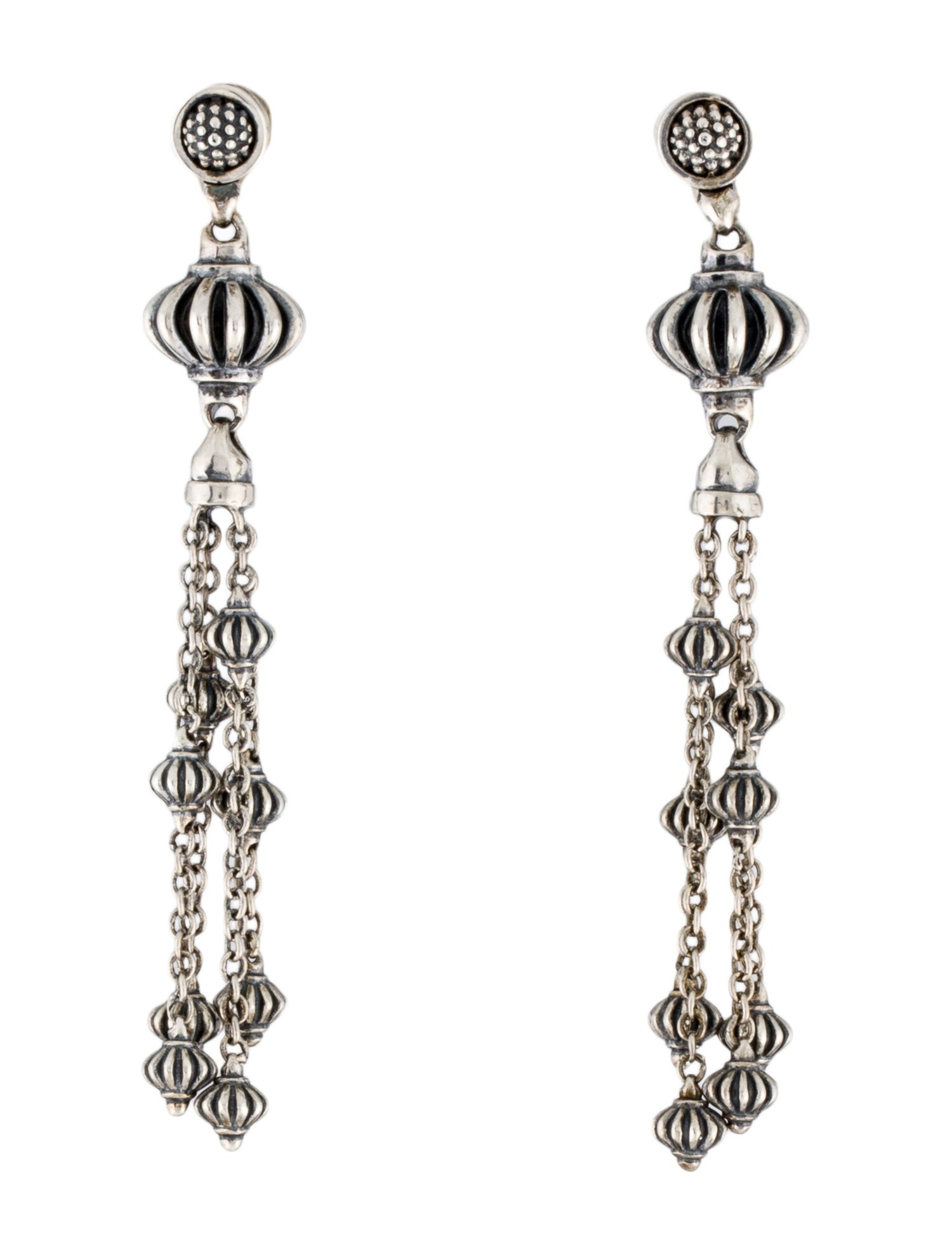 Lagos Caviar Birdcage Tassel Drop Earrings