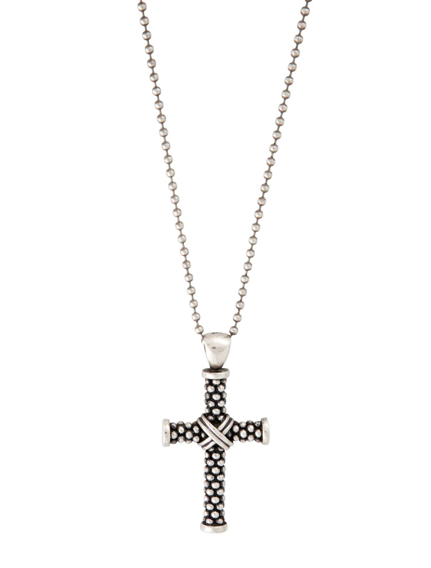 Lagos Beaded Cross Pendant Necklace