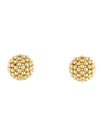 Lagos 18K Beaded Omega Clip Earrings