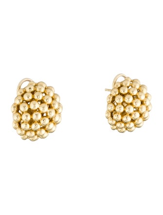 Lagos 18K Beaded Omega Clip Earrings