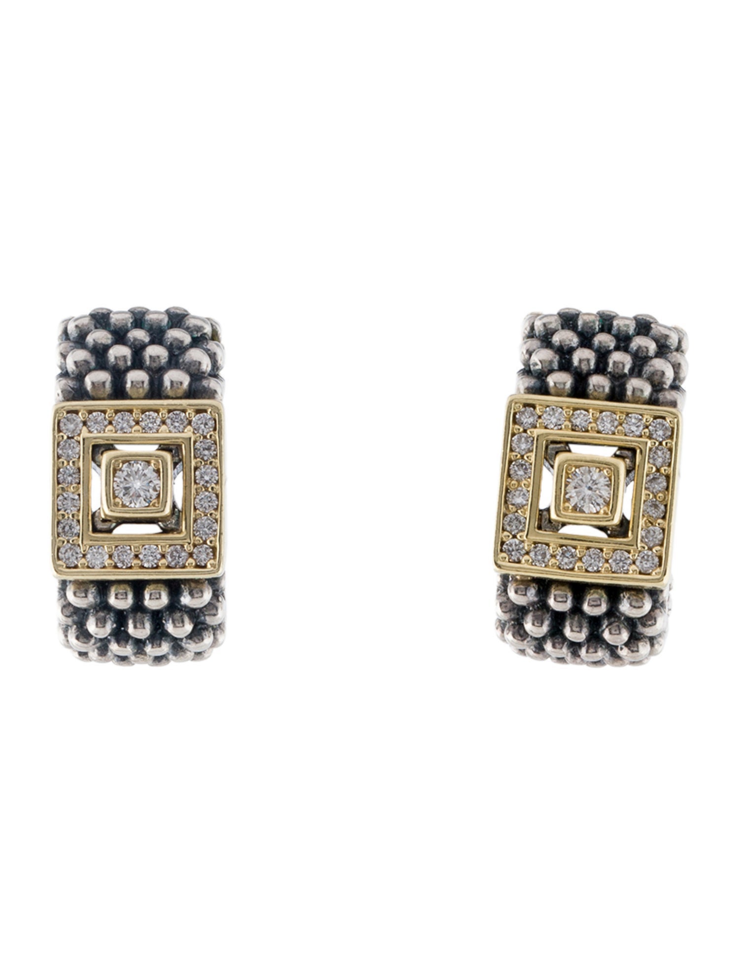 Lagos Two-Tone Diamond Earclip Earrings
