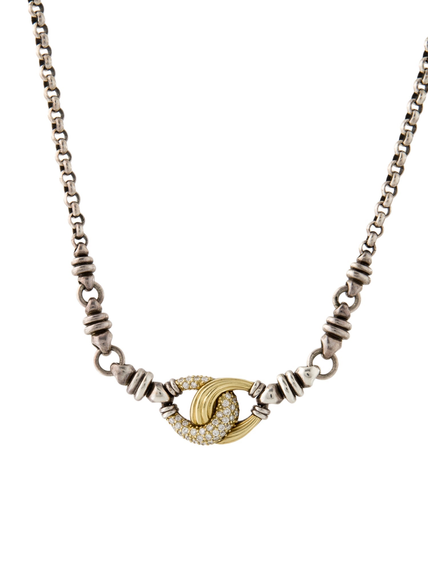 Lagos Two-Tone Diamond Loop Chain Necklace