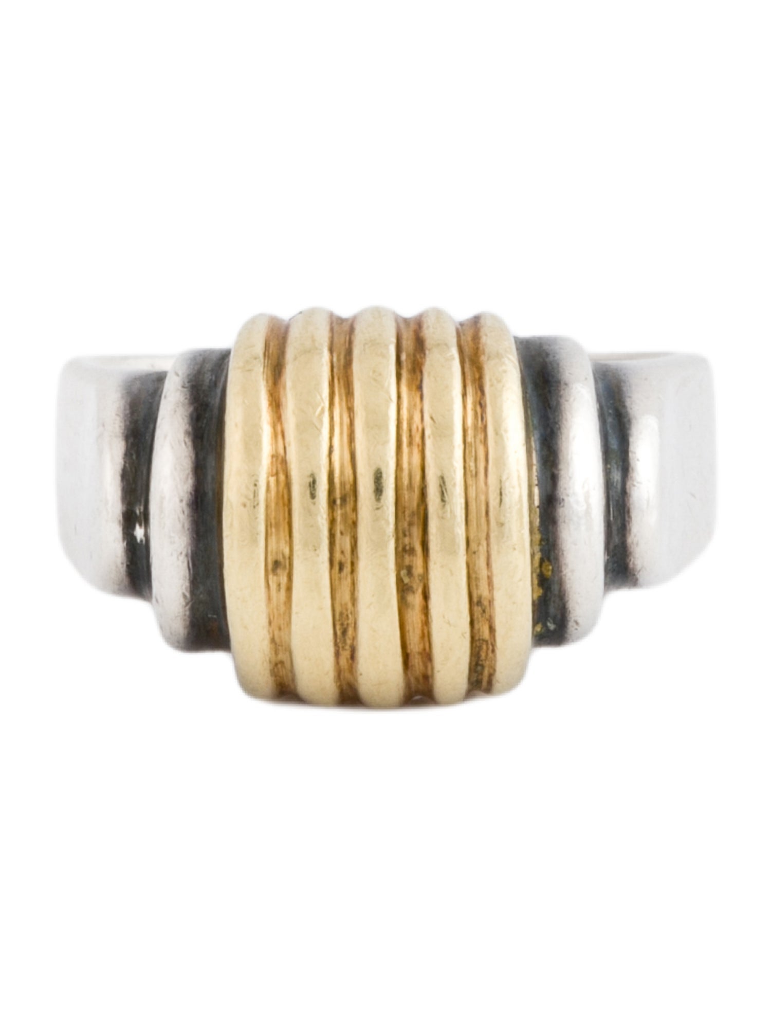 Lagos Two-Tone Fluted Dome Cocktail Ring
