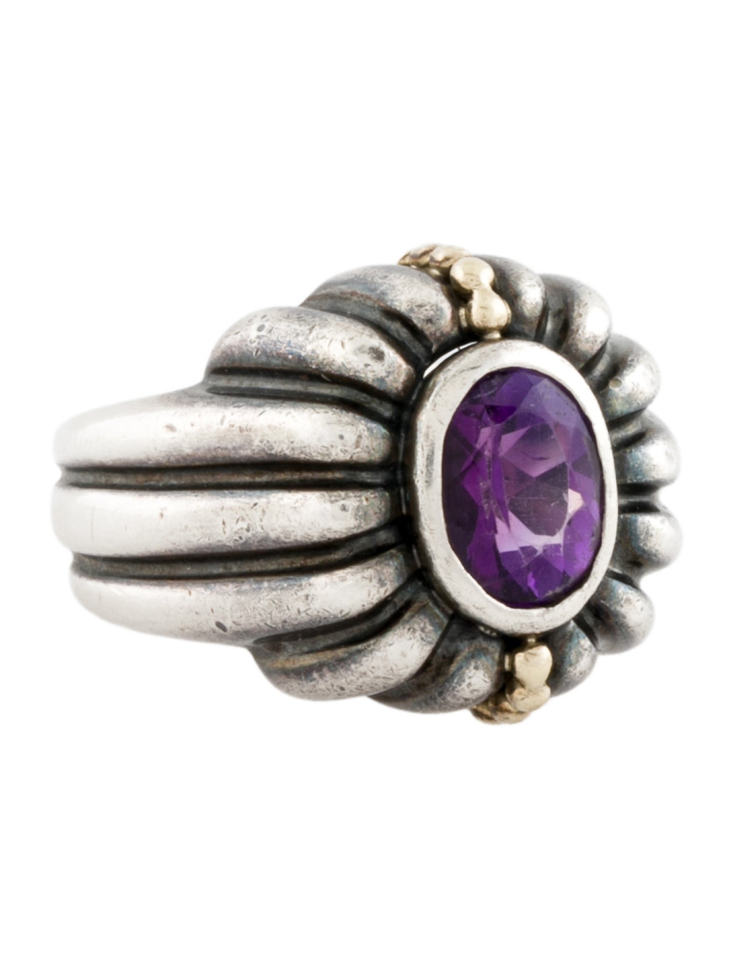 Lagos Two-Tone Amethyst Cocktail Ring
