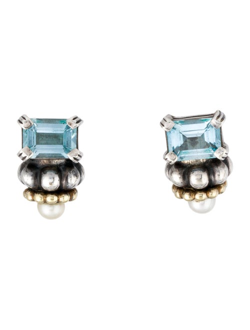 Lagos Pearl & Topaz Glacier Earclips