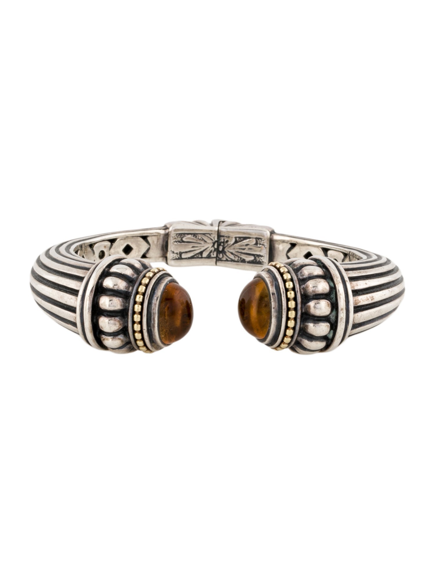 Lagos Two-Tone Caviar Citrine Cuff Bracelet