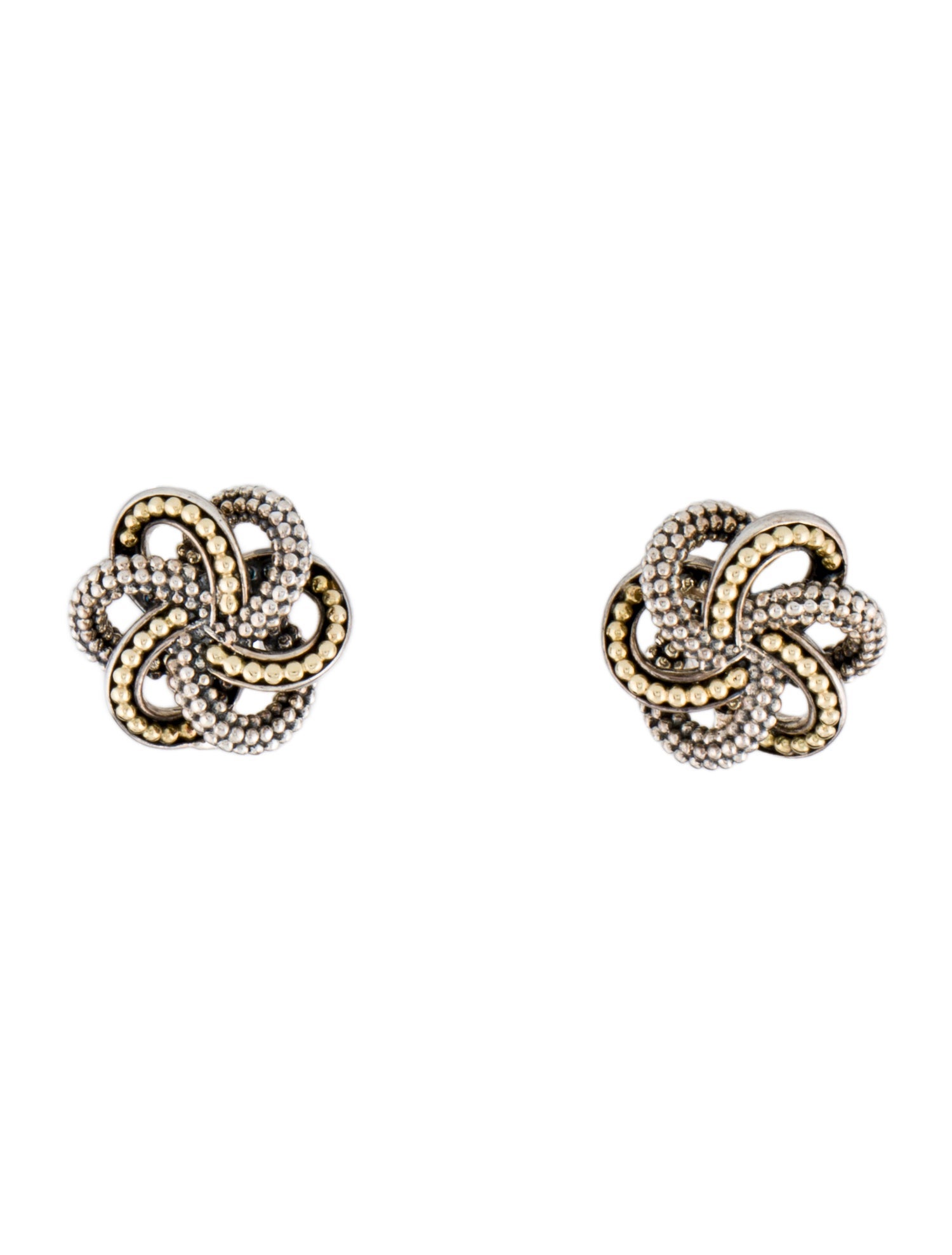 Lagos Two-Tone Love Knot Earclips