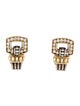 Lagos Diamond Square Buckle Drop Clip-On Earrings