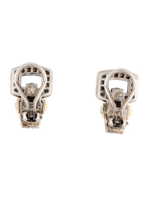 Lagos Diamond Square Buckle Drop Clip-On Earrings