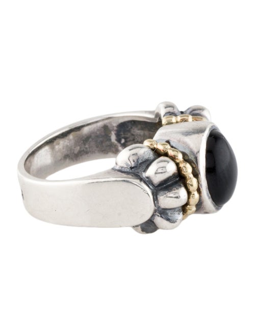 Lagos Two-Tone Onyx Caviar Cocktail Ring
