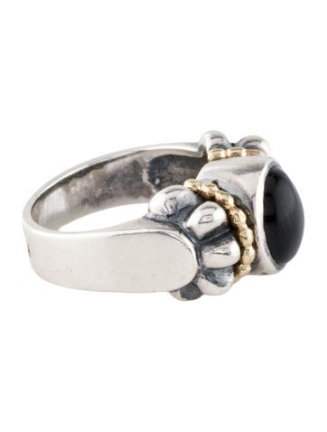 Lagos Cocktail Ring Two-Tone Onyx Caviar 5