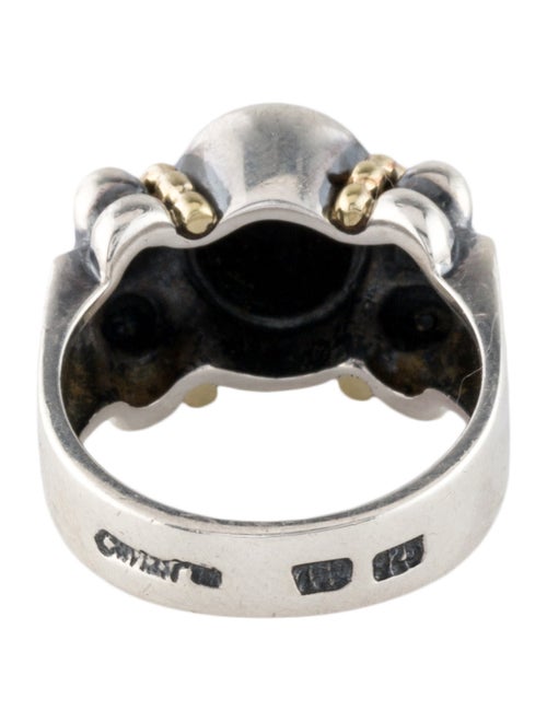 Lagos Two-Tone Onyx Caviar Cocktail Ring