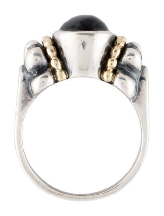 Lagos Two-Tone Onyx Caviar Cocktail Ring