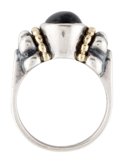 Lagos Two-Tone Onyx Caviar Cocktail Ring