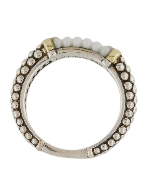 Lagos Ceramic Two-Tone Caviar Stacking Ring