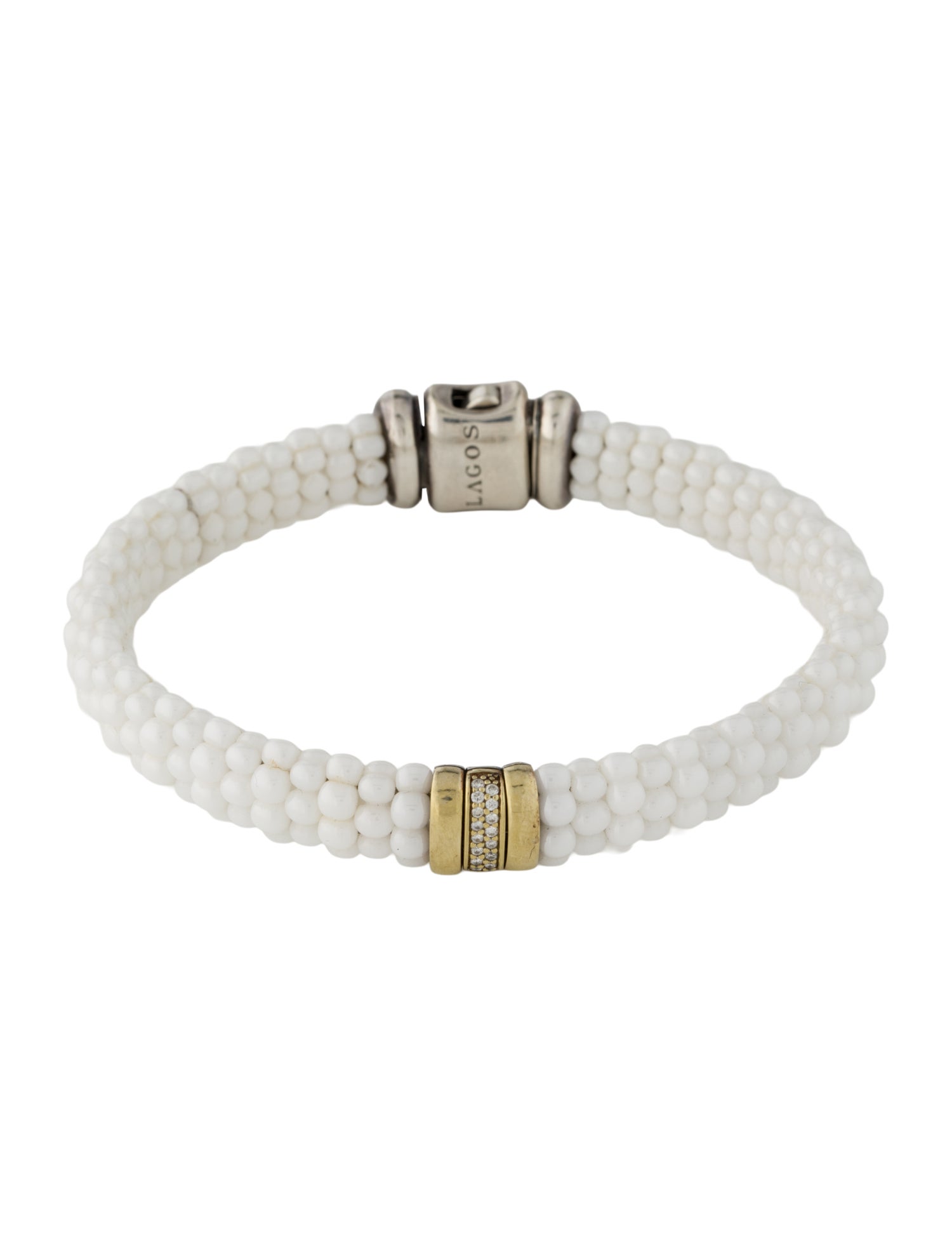 Lagos Diamond & Ceramic Bangle Bracelet