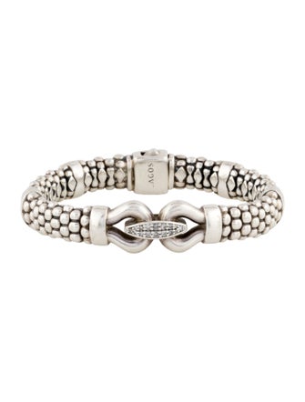 Lagos Diamond Derby Caviar Buckle Bracelet
