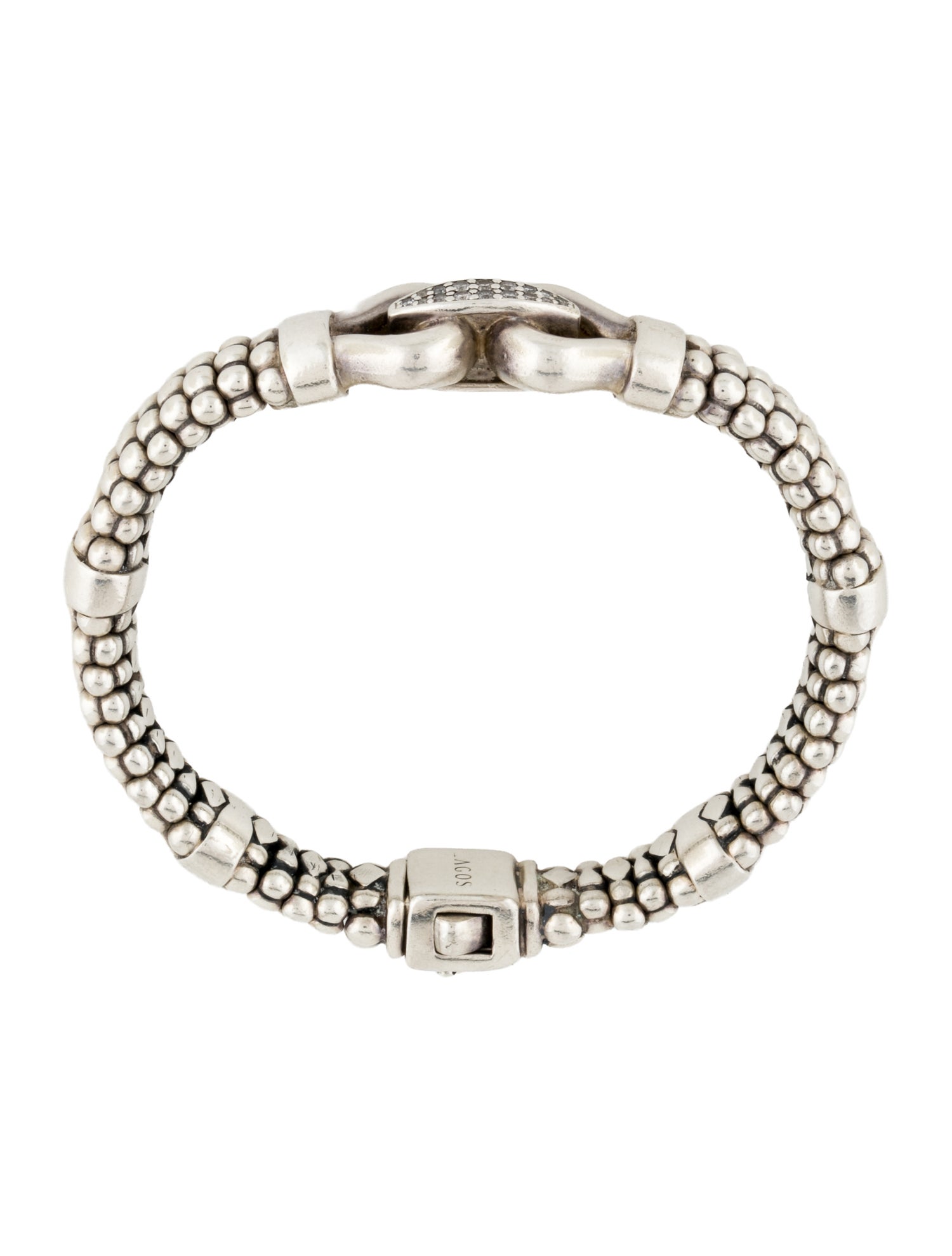 Lagos Diamond Derby Caviar Buckle Bracelet