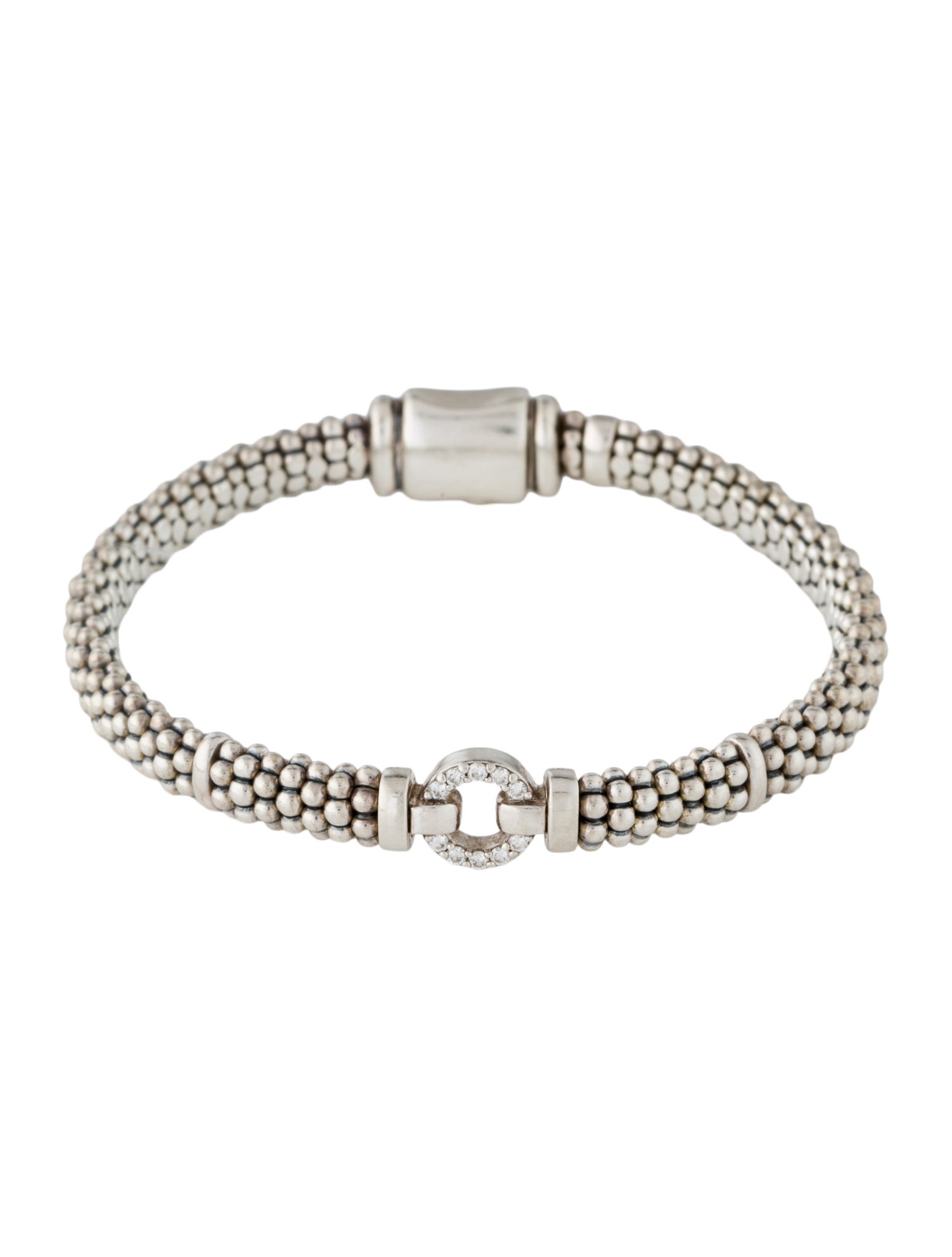 Lagos Diamond Circle Caviar Bracelet