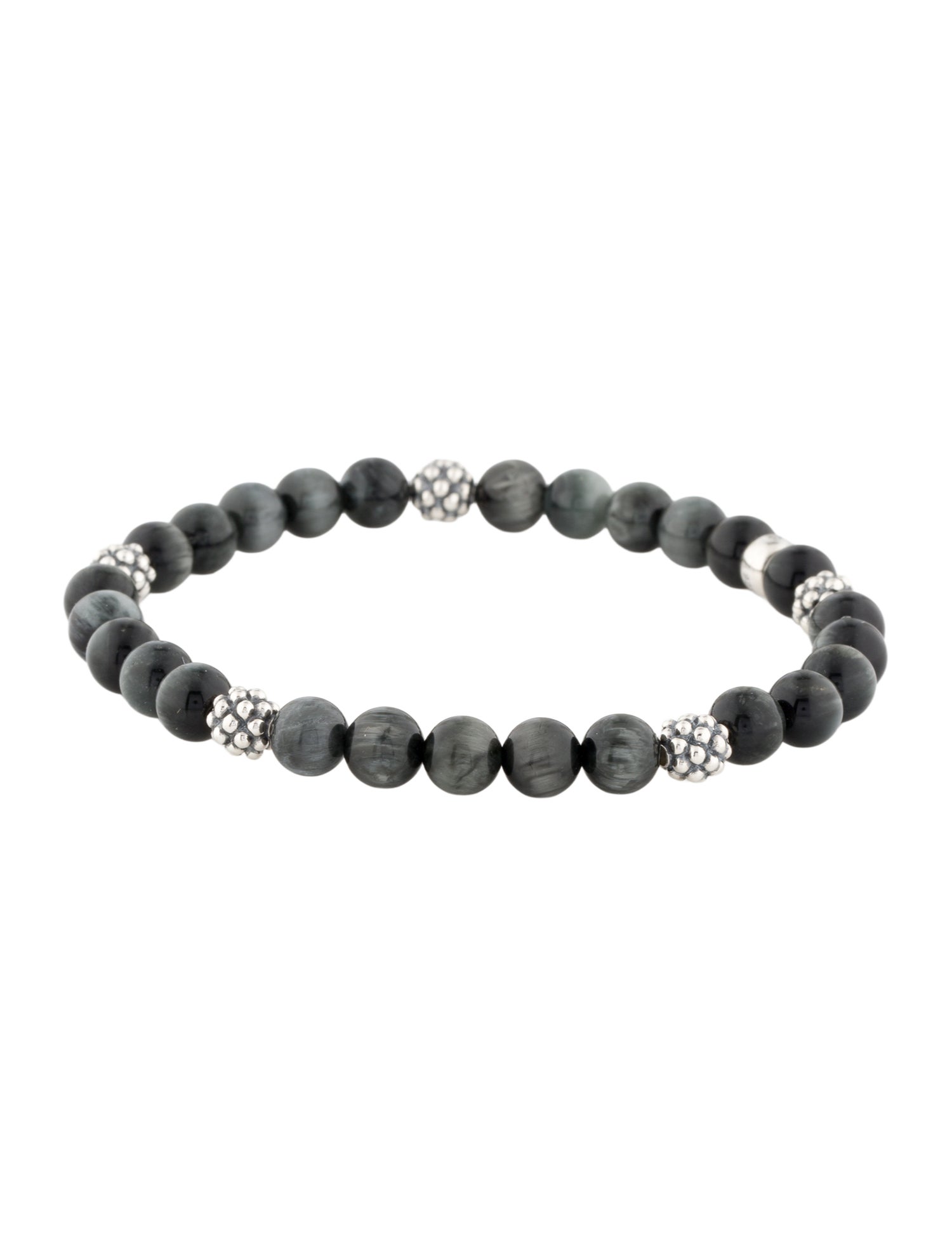 Lagos Five Station Hawk's Eye Quartz Bead Bracelet