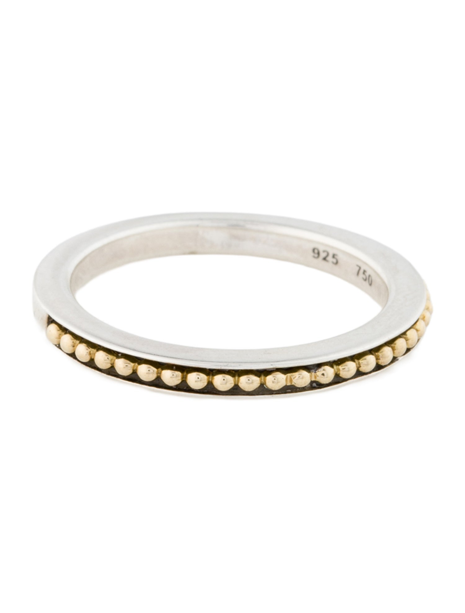 Lagos Two-Tone Caviar Stacking Ring