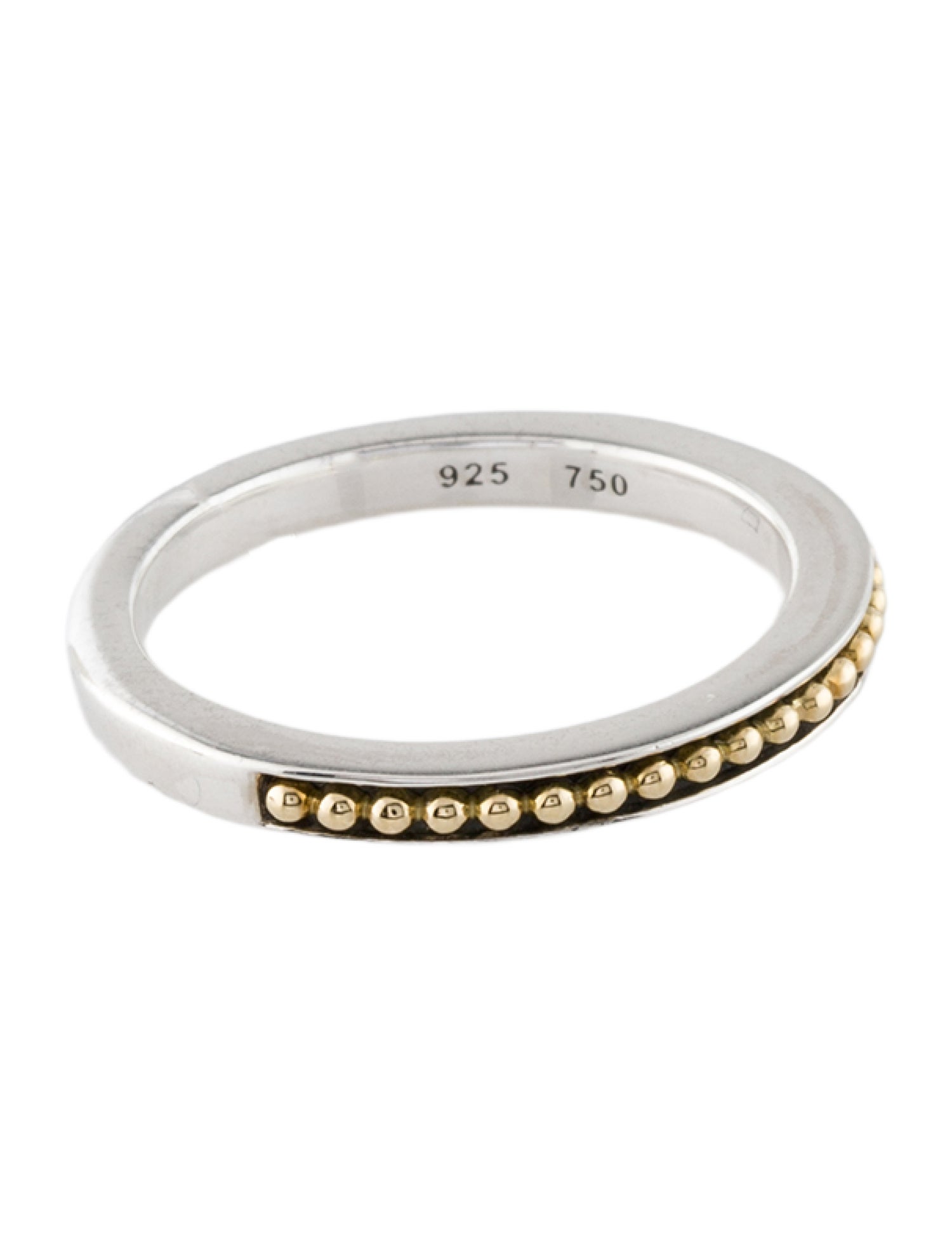 Lagos Two-Tone Caviar Stacking Ring