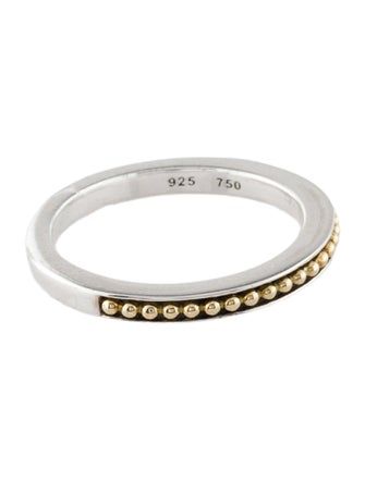 Lagos Two-Tone Caviar Stacking Ring