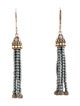 Lagos Hematine Caviar Icon Tassel Earrings